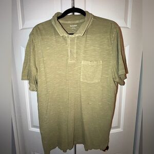 Old Navy Olive Slub Knit Polo with Chest Pocket
